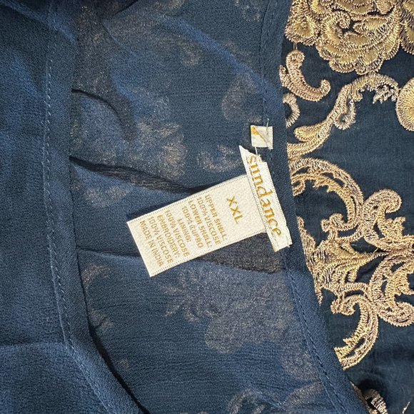 Anderson navy/golden viscose dress - Picture 7 of 8